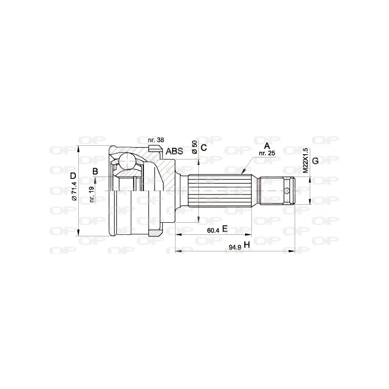 Embout de cardan avant (kit de réparation) OPEN PARTS CVJ5393.10