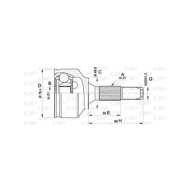 Embout de cardan avant (kit de réparation) OPEN PARTS CVJ5394.10