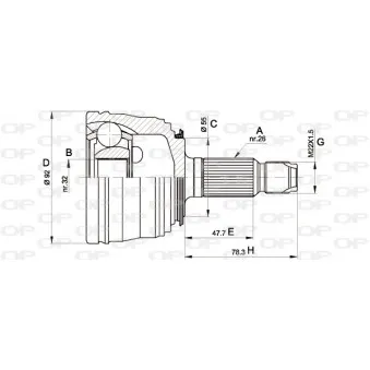 Embout de cardan avant (kit de réparation) OPEN PARTS CVJ5395.10