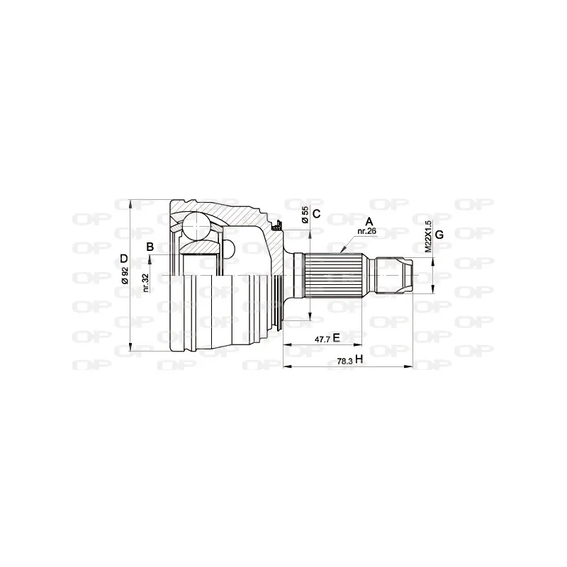 Embout de cardan avant (kit de réparation) OPEN PARTS CVJ5395.10
