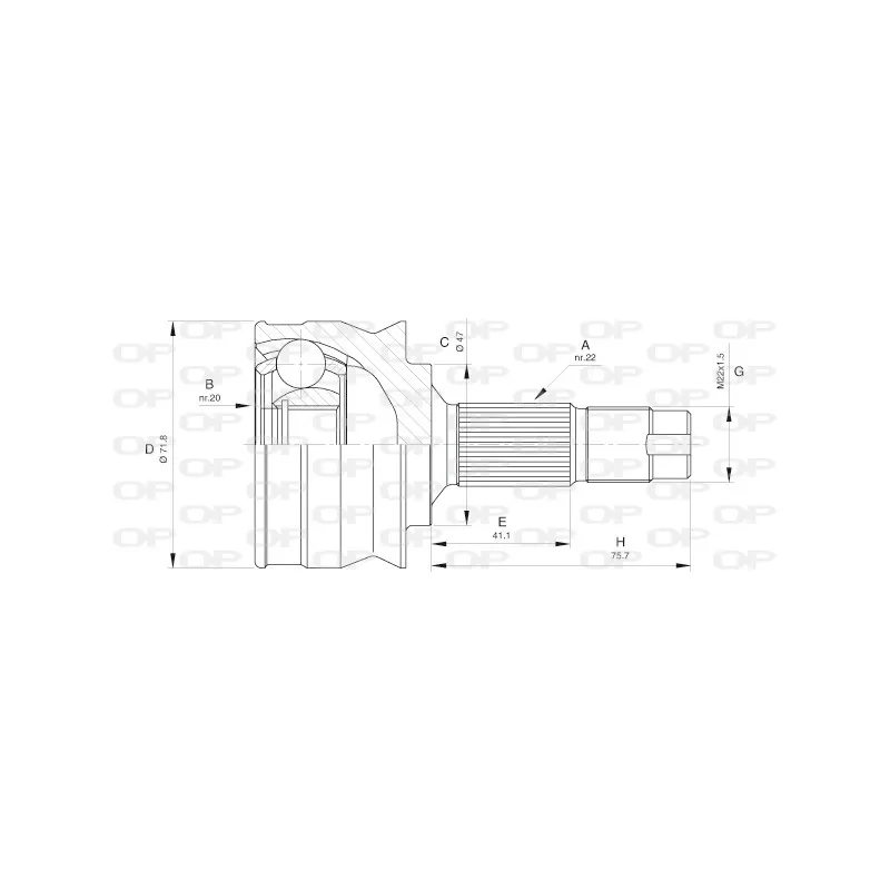 Embout de cardan avant (kit de réparation) OPEN PARTS CVJ5397.10