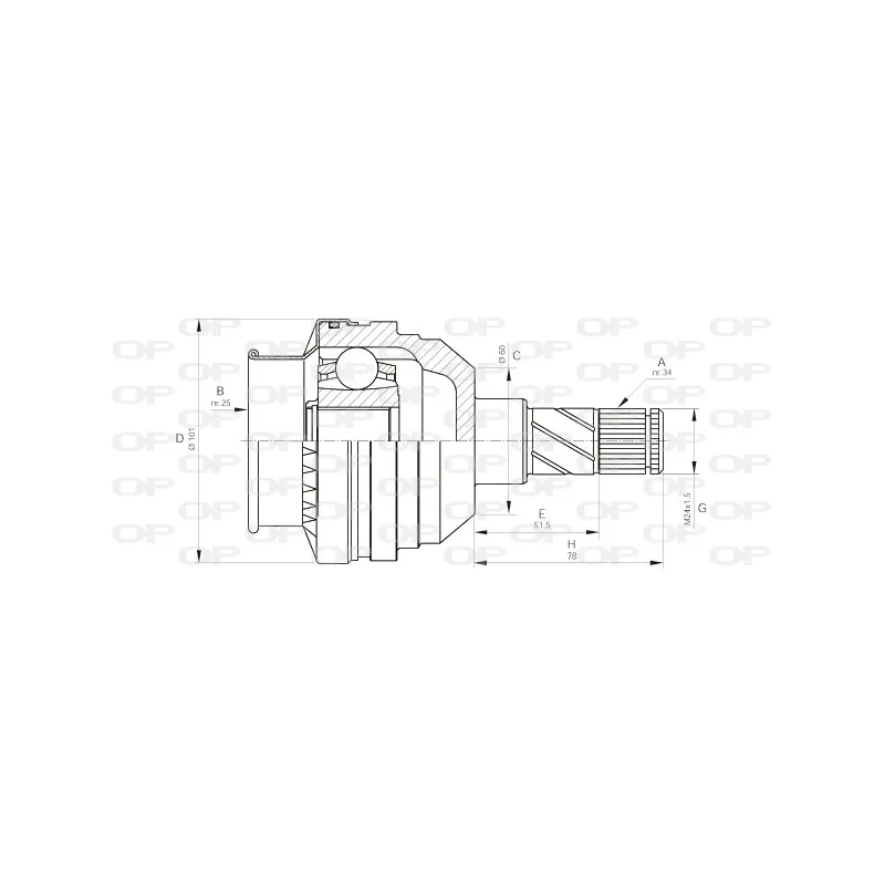 Embout de cardan avant (kit de réparation) OPEN PARTS CVJ5405.20