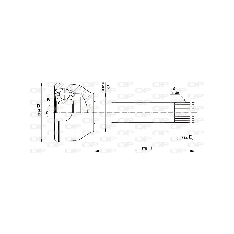 Embout de cardan avant (kit de réparation) OPEN PARTS CVJ5429.10