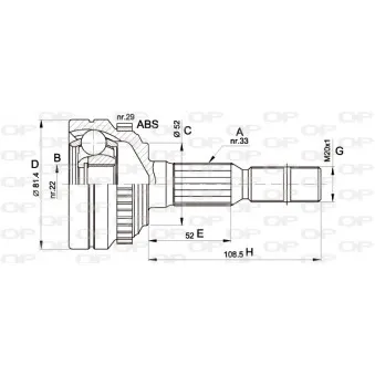 Embout de cardan avant (kit de réparation) OPEN PARTS CVJ5432.10