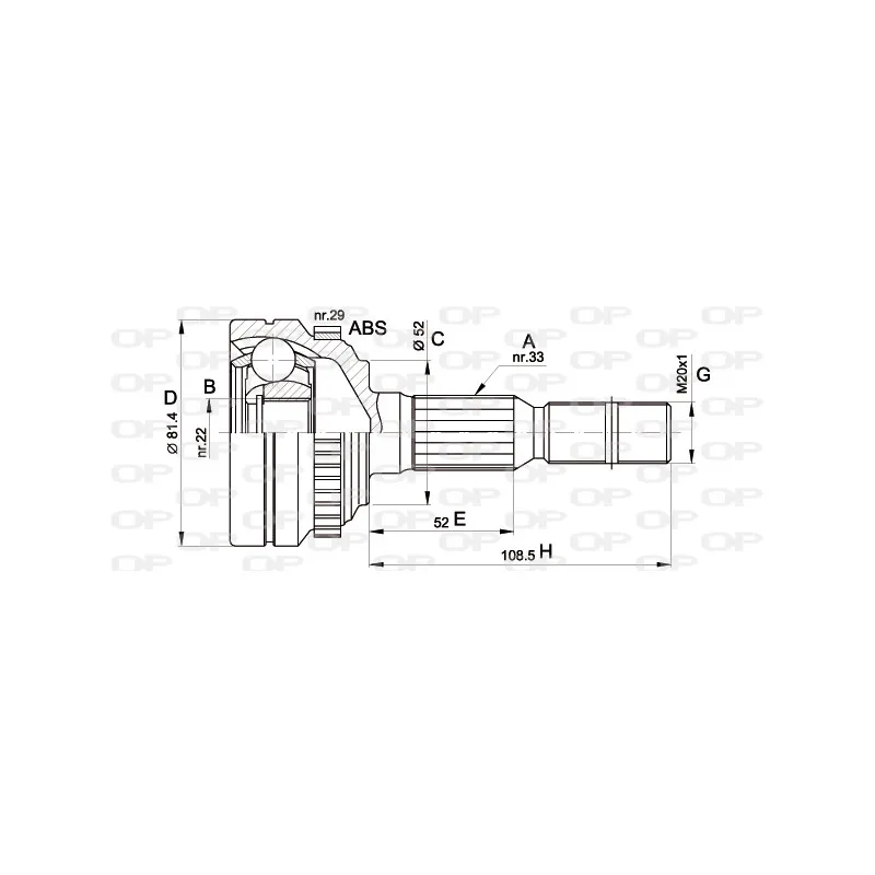 Embout de cardan avant (kit de réparation) OPEN PARTS CVJ5432.10