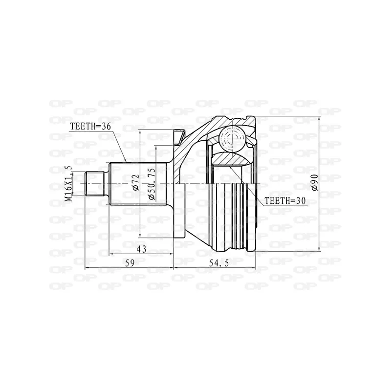 Embout de cardan avant (kit de réparation) OPEN PARTS CVJ5434.10