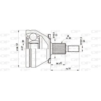 Embout de cardan avant (kit de réparation) OPEN PARTS