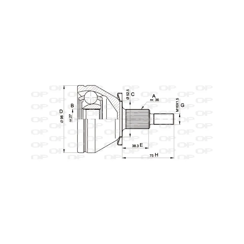 Embout de cardan avant (kit de réparation) OPEN PARTS CVJ5435.10