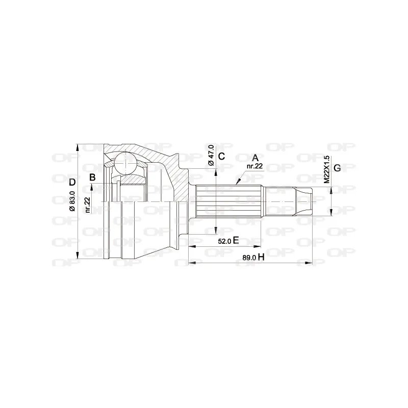 Embout de cardan avant (kit de réparation) OPEN PARTS CVJ5436.10