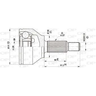 Embout de cardan avant (kit de réparation) OPEN PARTS CVJ5437.10