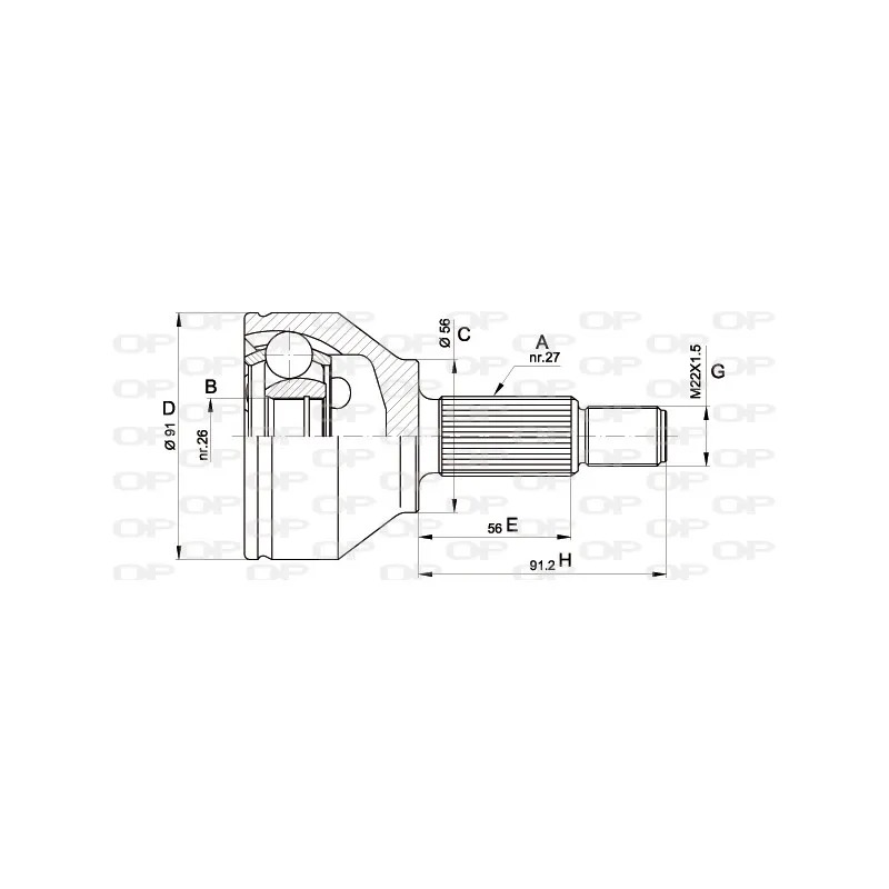 Embout de cardan avant (kit de réparation) OPEN PARTS CVJ5437.10