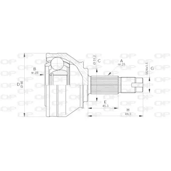 Embout de cardan avant (kit de réparation) OPEN PARTS CVJ5438.10