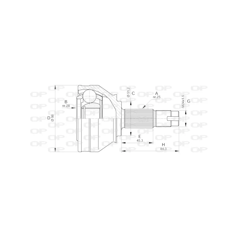 Embout de cardan avant (kit de réparation) OPEN PARTS CVJ5438.10
