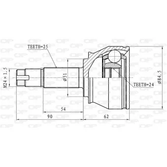 Embout de cardan avant (kit de réparation) OPEN PARTS