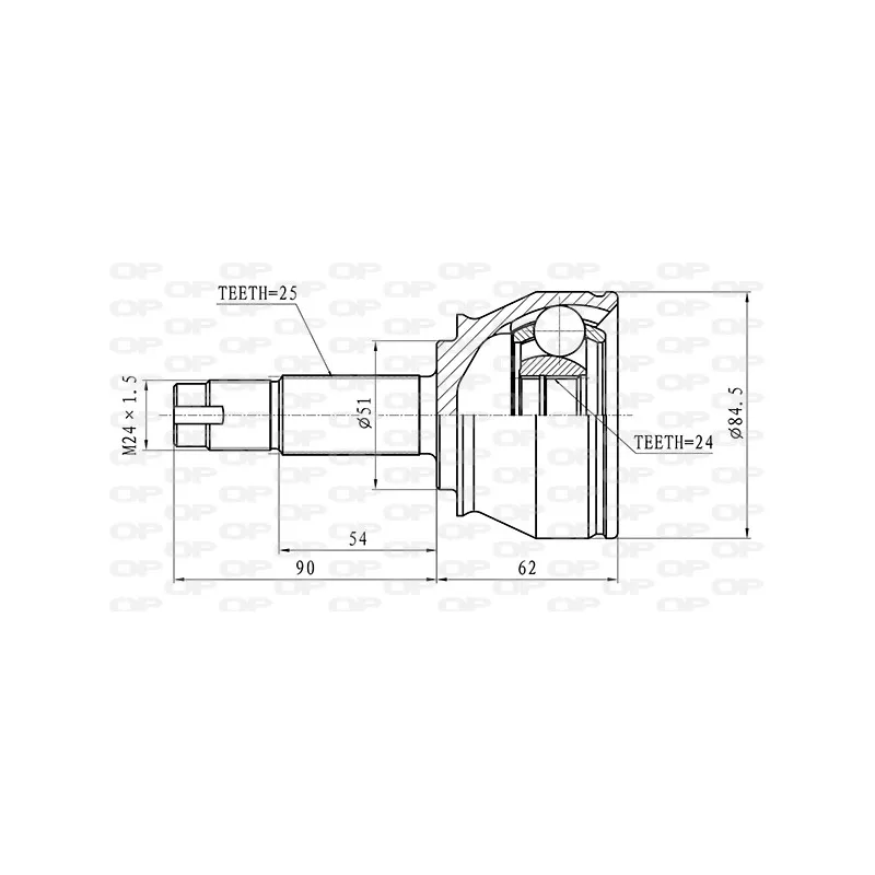 Embout de cardan avant (kit de réparation) OPEN PARTS CVJ5439.10