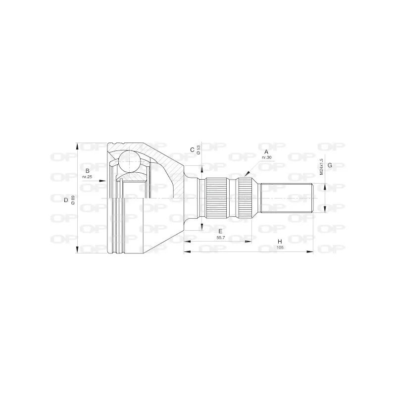 Embout de cardan avant (kit de réparation) OPEN PARTS CVJ5440.10