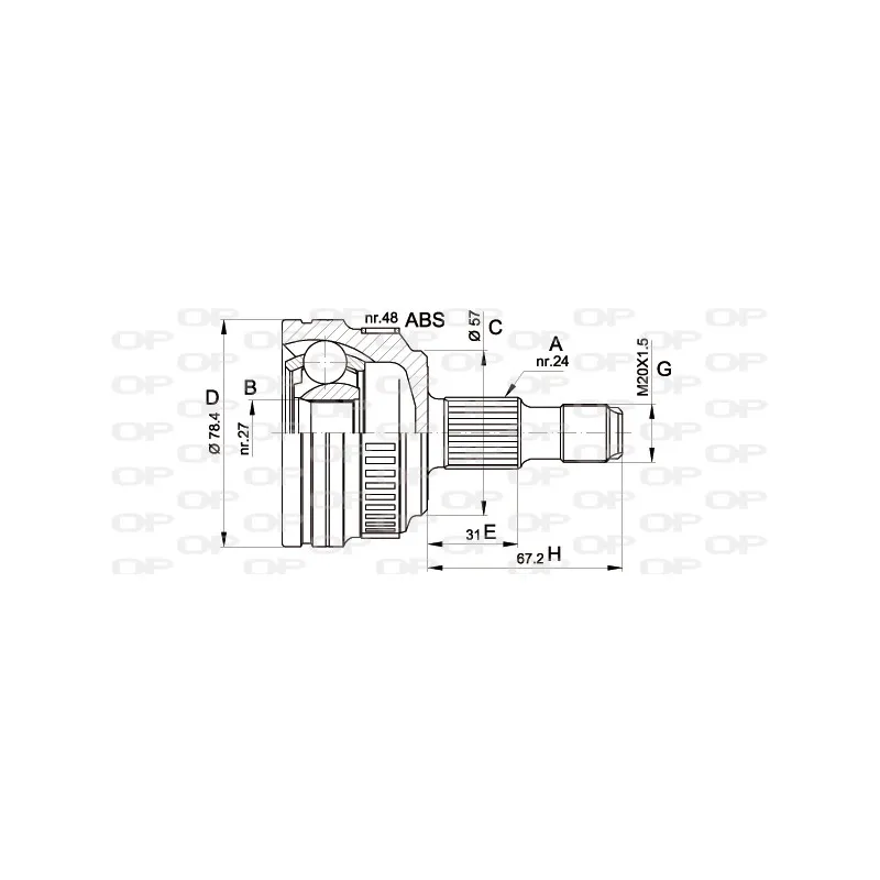 Embout de cardan avant (kit de réparation) OPEN PARTS CVJ5443.10