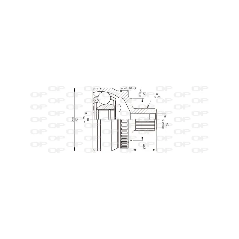 Embout de cardan avant (kit de réparation) OPEN PARTS CVJ5444.10