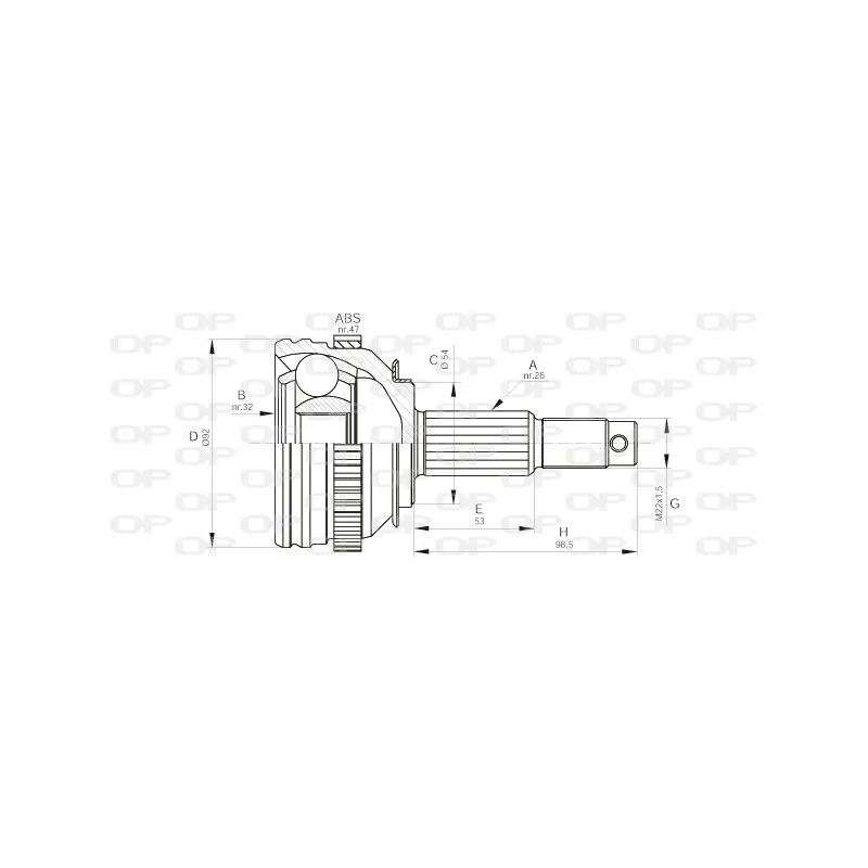 Embout de cardan avant (kit de réparation) OPEN PARTS CVJ5447.10
