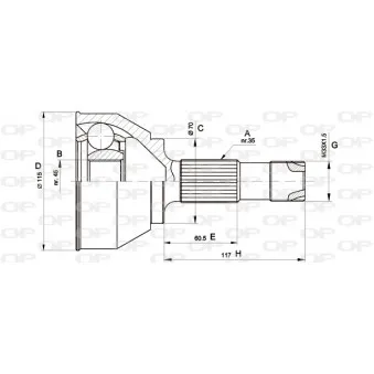 Embout de cardan avant (kit de réparation) OPEN PARTS CVJ5458.10