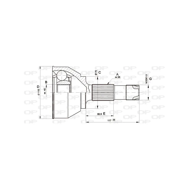 Embout de cardan avant (kit de réparation) OPEN PARTS CVJ5458.10