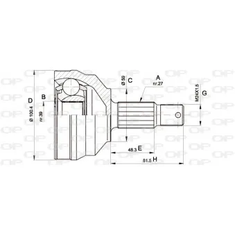 Embout de cardan avant (kit de réparation) OPEN PARTS CVJ5460.10