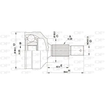 Embout de cardan avant (kit de réparation) OPEN PARTS CVJ5461.10