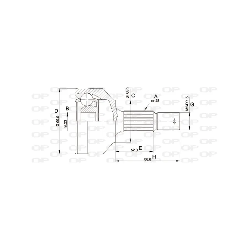 Embout de cardan avant (kit de réparation) OPEN PARTS CVJ5461.10