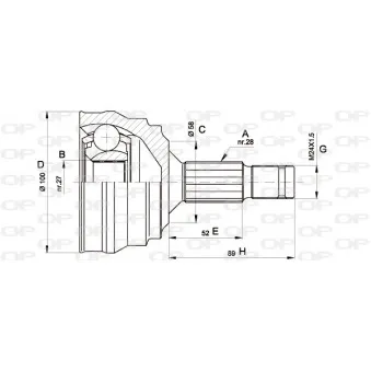 Embout de cardan avant (kit de réparation) OPEN PARTS