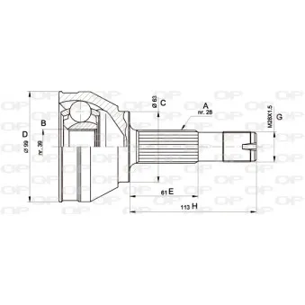 Embout de cardan avant (kit de réparation) OPEN PARTS CVJ5463.10