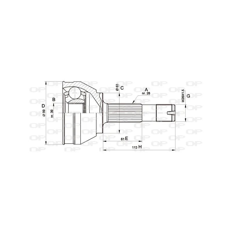 Embout de cardan avant (kit de réparation) OPEN PARTS CVJ5463.10