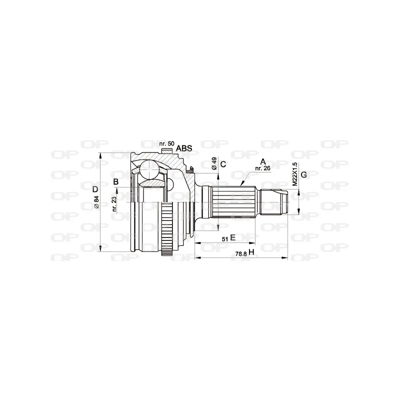 Embout de cardan avant (kit de réparation) OPEN PARTS CVJ5467.10