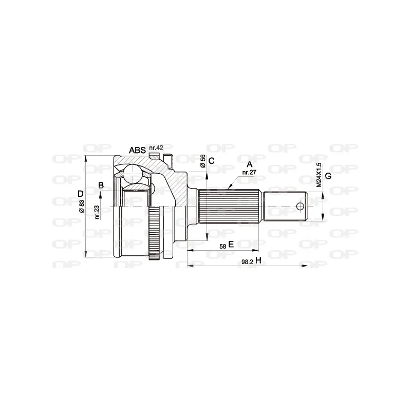 Embout de cardan avant (kit de réparation) OPEN PARTS CVJ5471.10