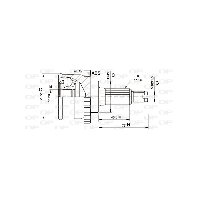Embout de cardan avant (kit de réparation) OPEN PARTS CVJ5479.10