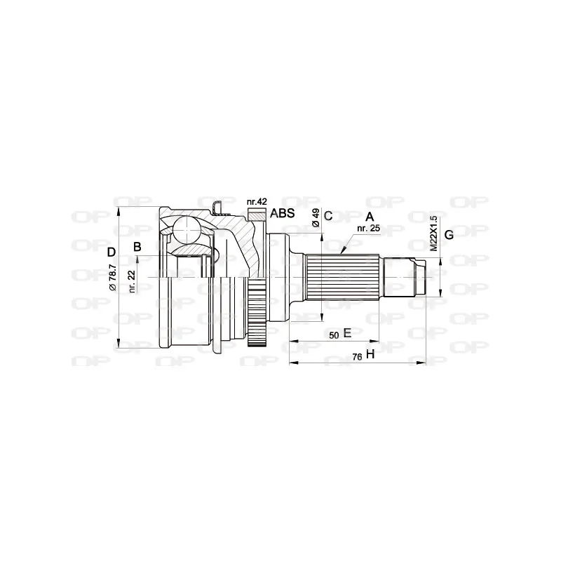 Embout de cardan avant (kit de réparation) OPEN PARTS CVJ5480.10