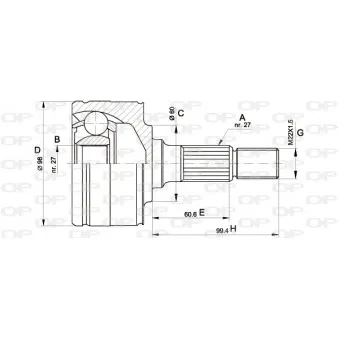 Embout de cardan avant (kit de réparation) OPEN PARTS CVJ5483.10
