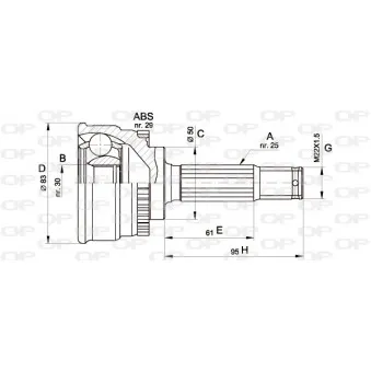 Embout de cardan avant (kit de réparation) OPEN PARTS CVJ5484.10