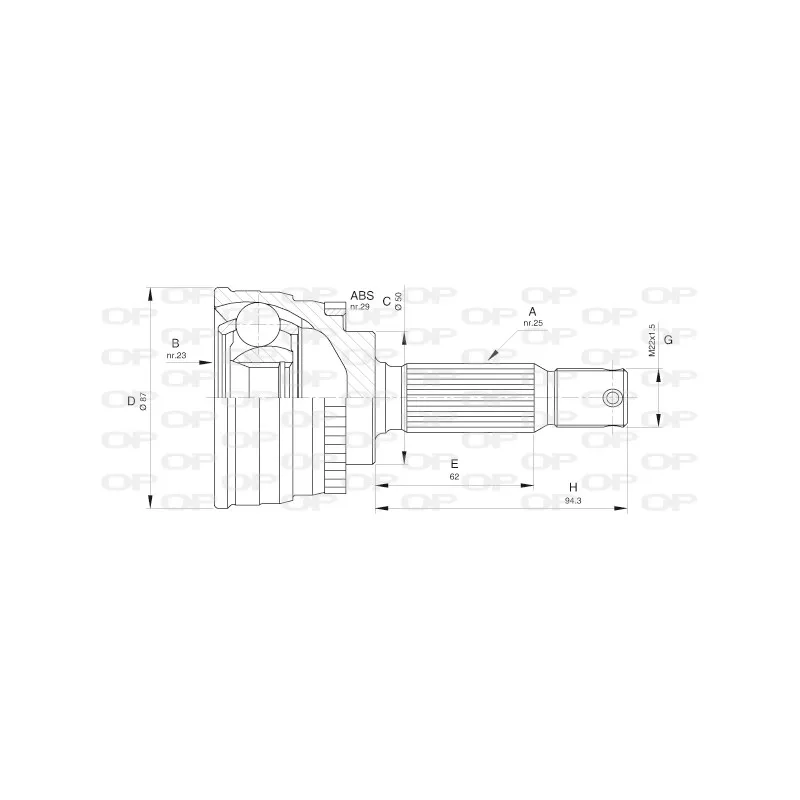Embout de cardan avant (kit de réparation) OPEN PARTS CVJ5485.10