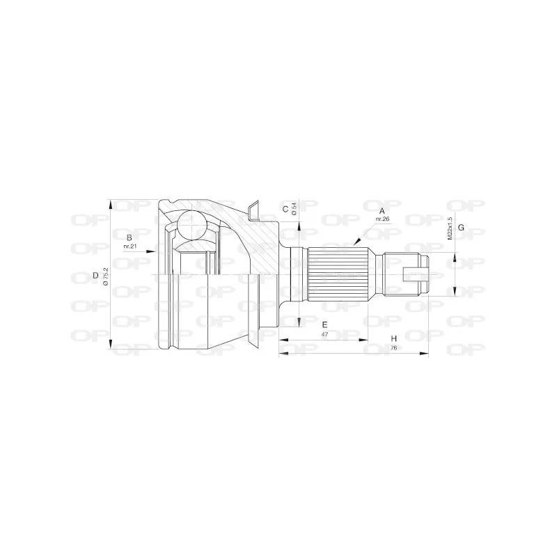 Embout de cardan avant (kit de réparation) OPEN PARTS CVJ5488.10