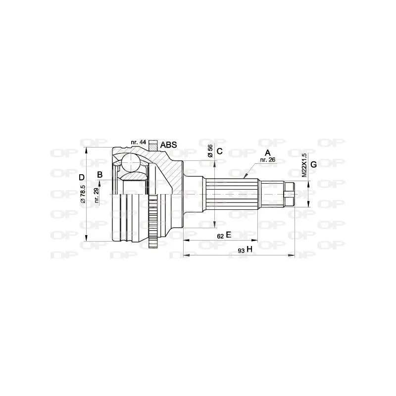 Embout de cardan avant (kit de réparation) OPEN PARTS CVJ5489.10