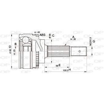 Embout de cardan avant (kit de réparation) OPEN PARTS CVJ5492.10