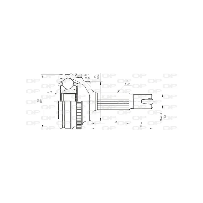Embout de cardan avant (kit de réparation) OPEN PARTS CVJ5497.10