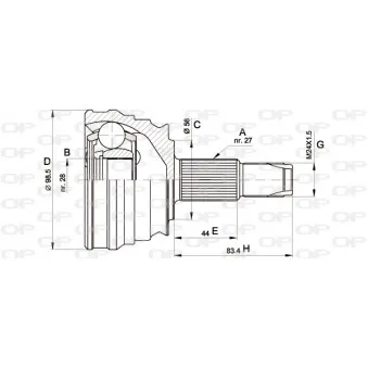 Embout de cardan avant (kit de réparation) OPEN PARTS CVJ5506.10