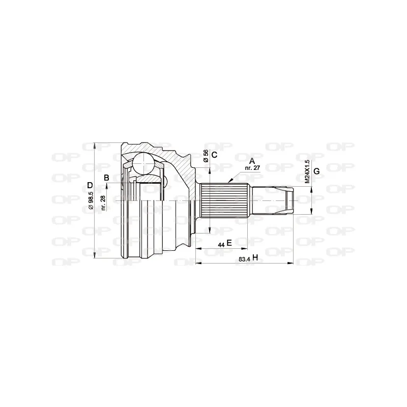 Embout de cardan avant (kit de réparation) OPEN PARTS CVJ5506.10