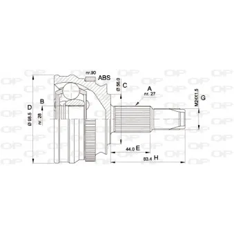 Embout de cardan avant (kit de réparation) OPEN PARTS CVJ5507.10