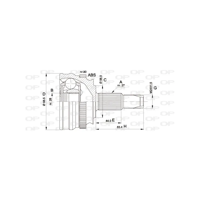 Embout de cardan avant (kit de réparation) OPEN PARTS CVJ5507.10