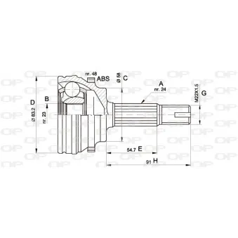 Embout de cardan avant (kit de réparation) OPEN PARTS CVJ5508.10