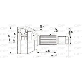 Embout de cardan avant (kit de réparation) OPEN PARTS CVJ5514.10