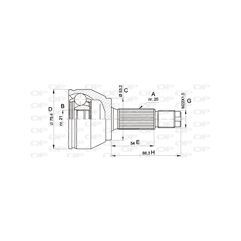 Embout de cardan avant (kit de réparation) OPEN PARTS CVJ5514.10