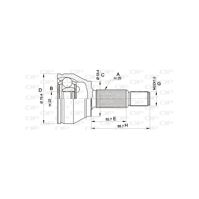 Embout de cardan avant (kit de réparation) OPEN PARTS CVJ5515.10